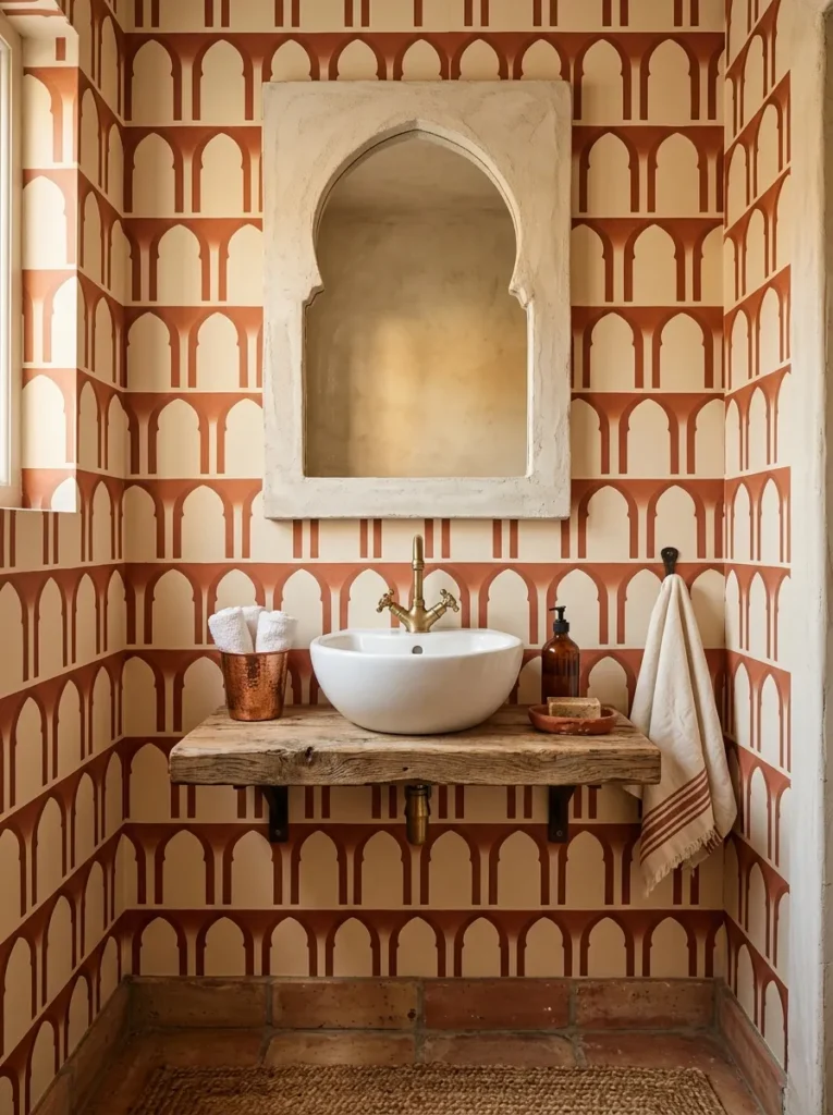 Small Powder Room Wallpaper