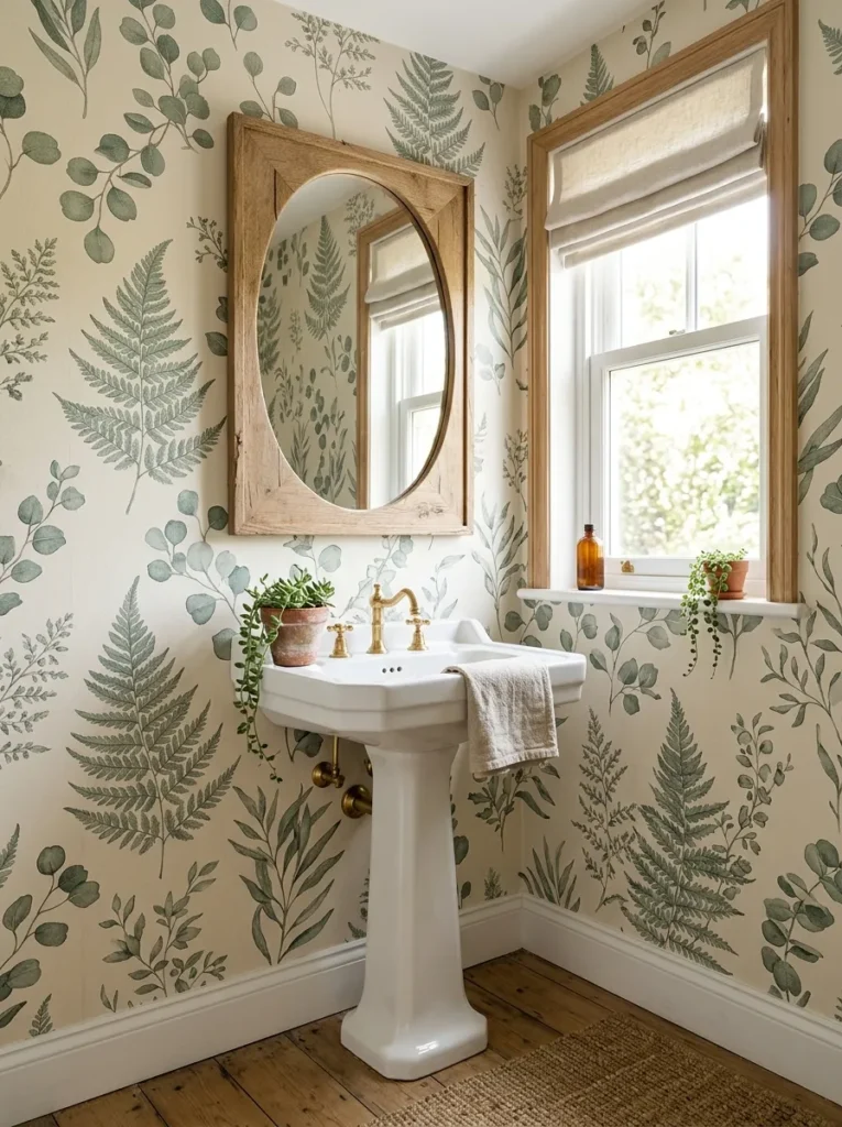 Small Powder Room Wallpaper
