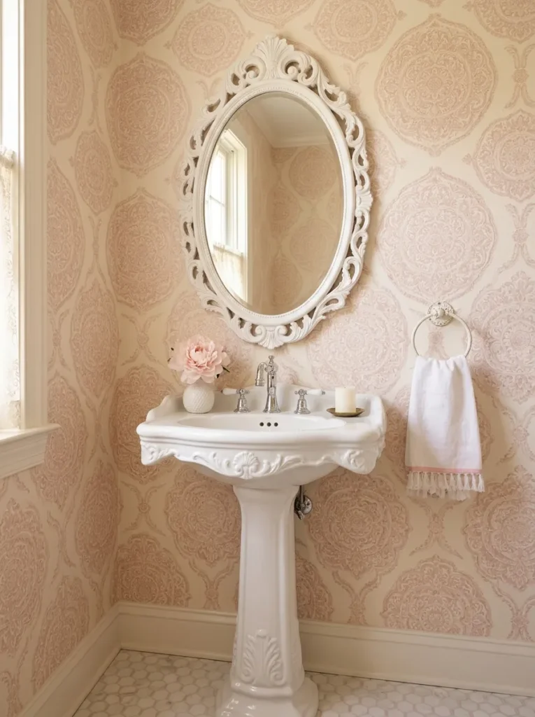 Small Powder Room Wallpaper