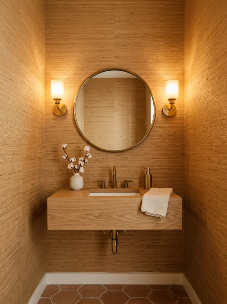 Small Powder Room Wallpaper
