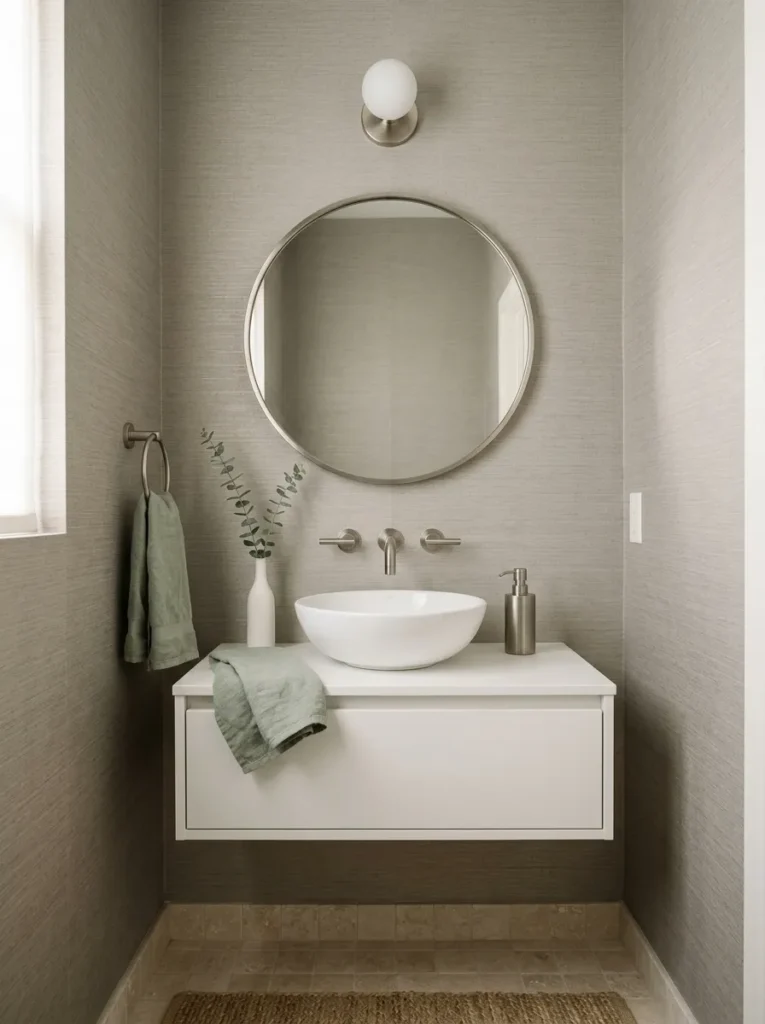 Small Powder Room Wallpaper