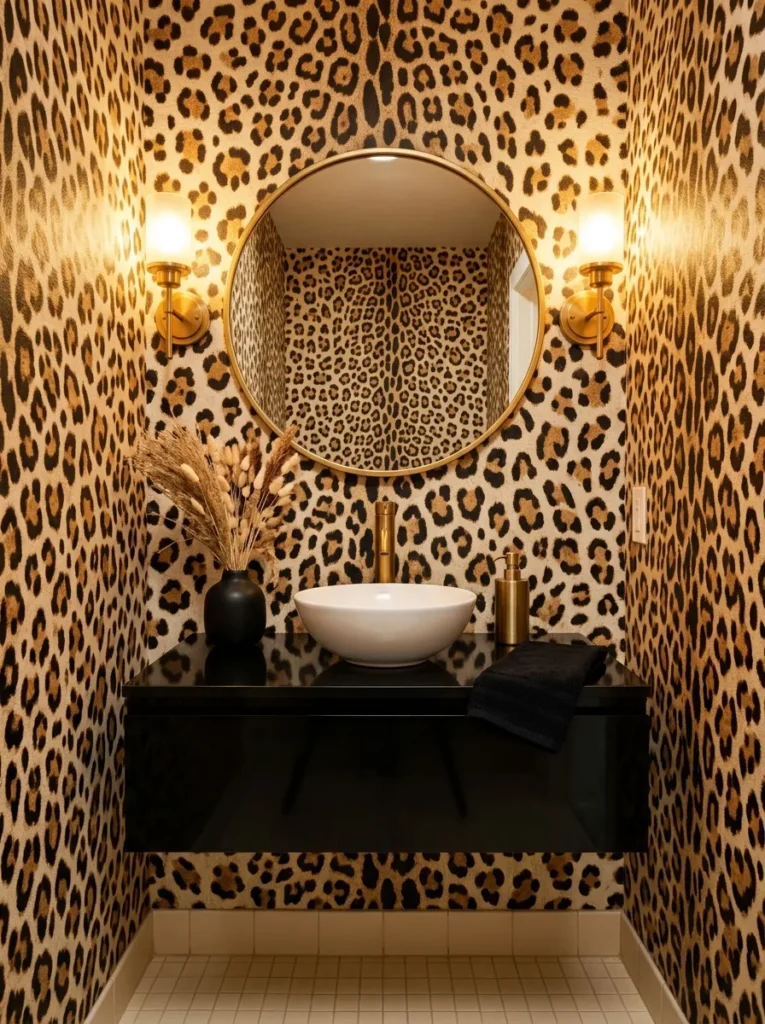 Small Powder Room Wallpaper