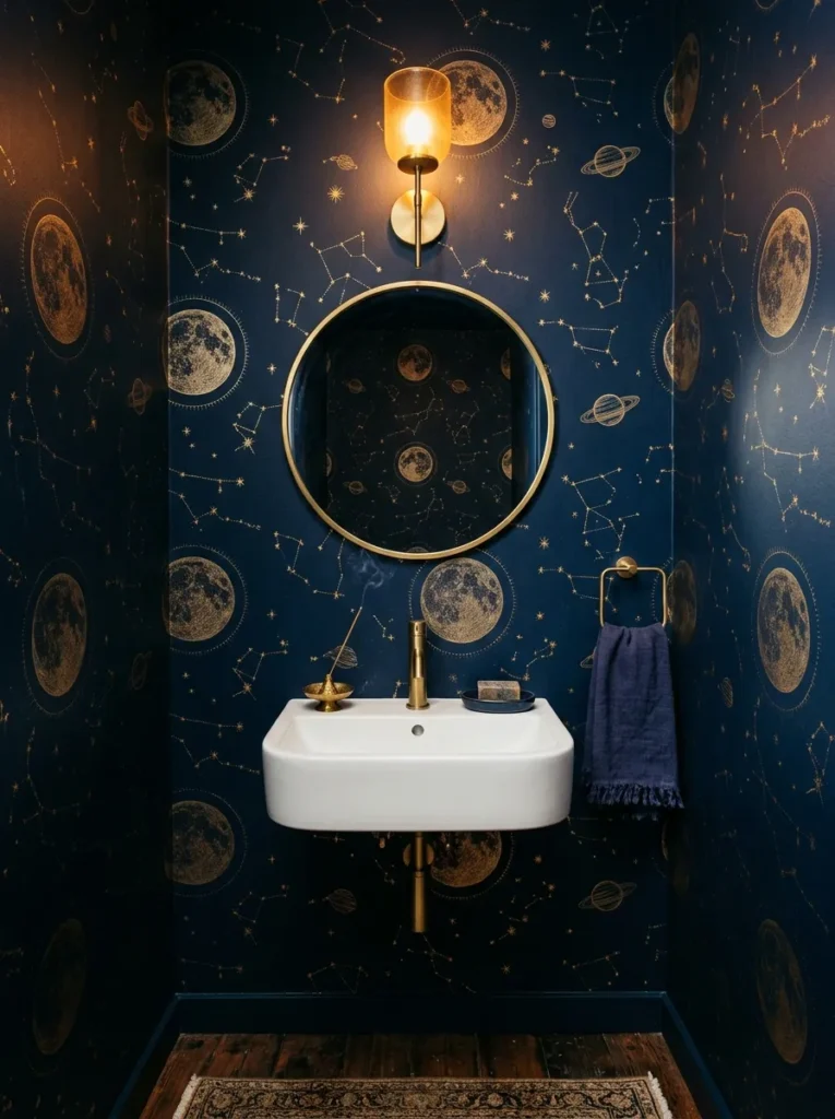 Small Powder Room Wallpaper