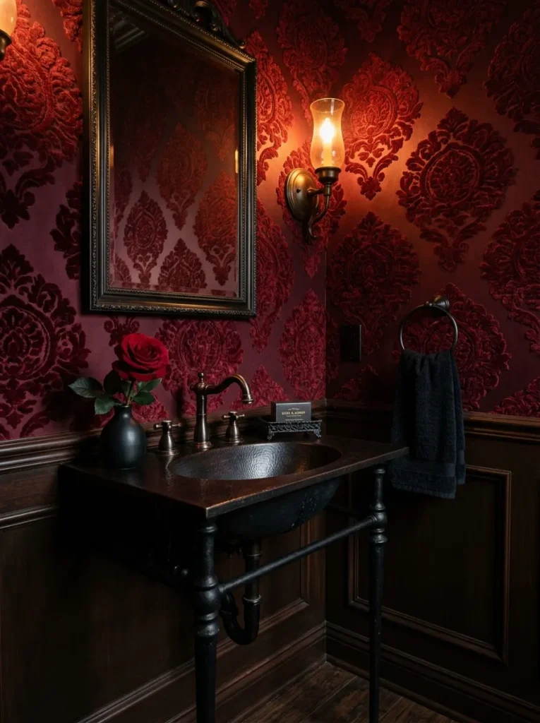 Small Powder Room Wallpaper