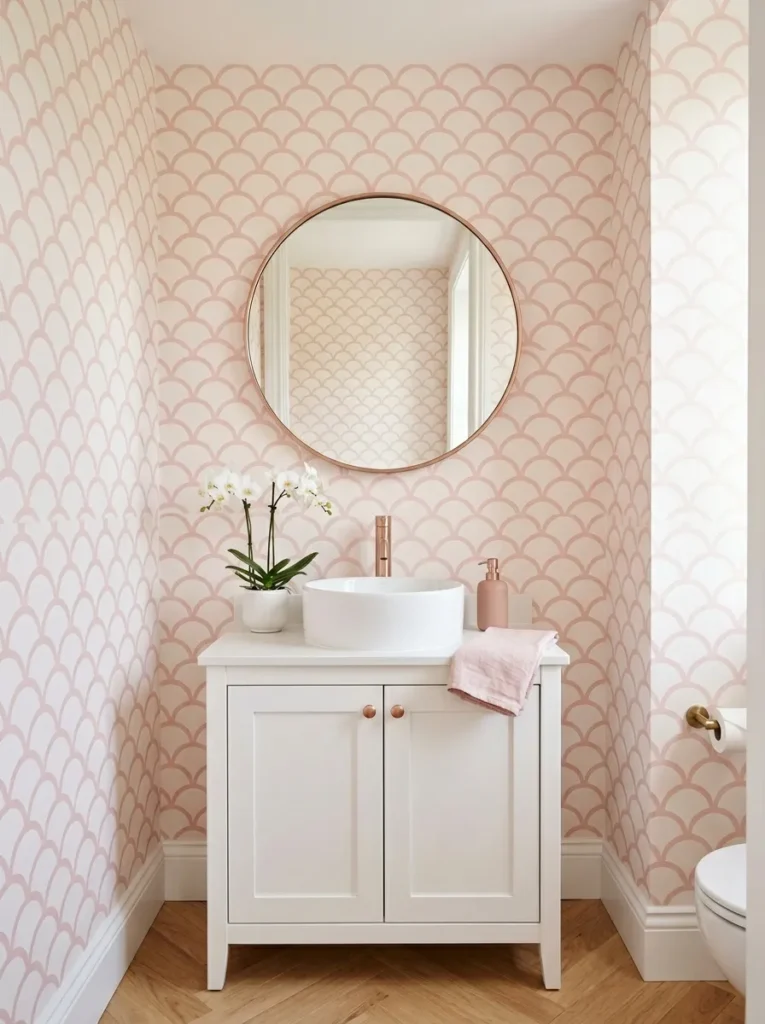 Small Powder Room Wallpaper