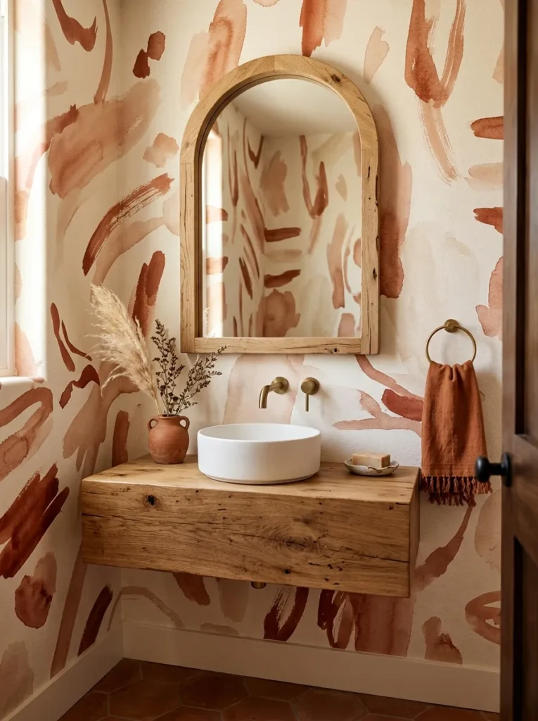 Small Powder Room Wallpaper