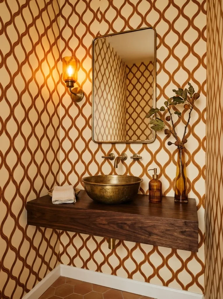 Small Powder Room Wallpaper