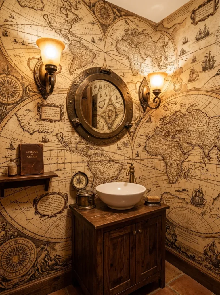 Small Powder Room Wallpaper